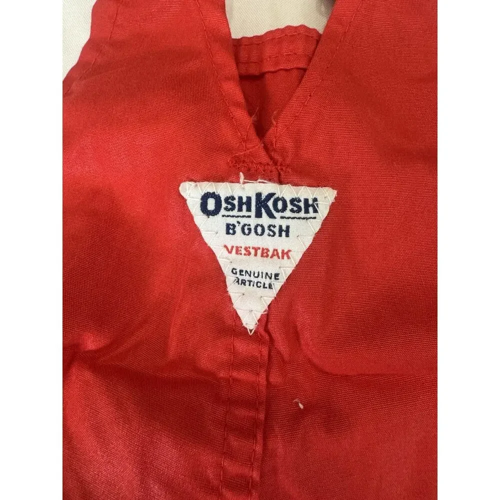 Vintage OshKosh B’Gosh Red Romper Overalls VESTBAK Made In USA Size 3/6 Months